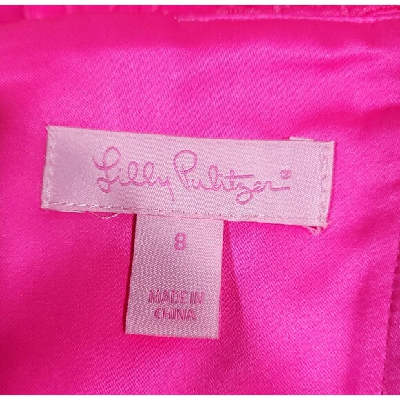 lilly pulitzer Payton floral organza Dress 8 NWT Pop Pink Strapless sweetheart - Picture 13 of 16
